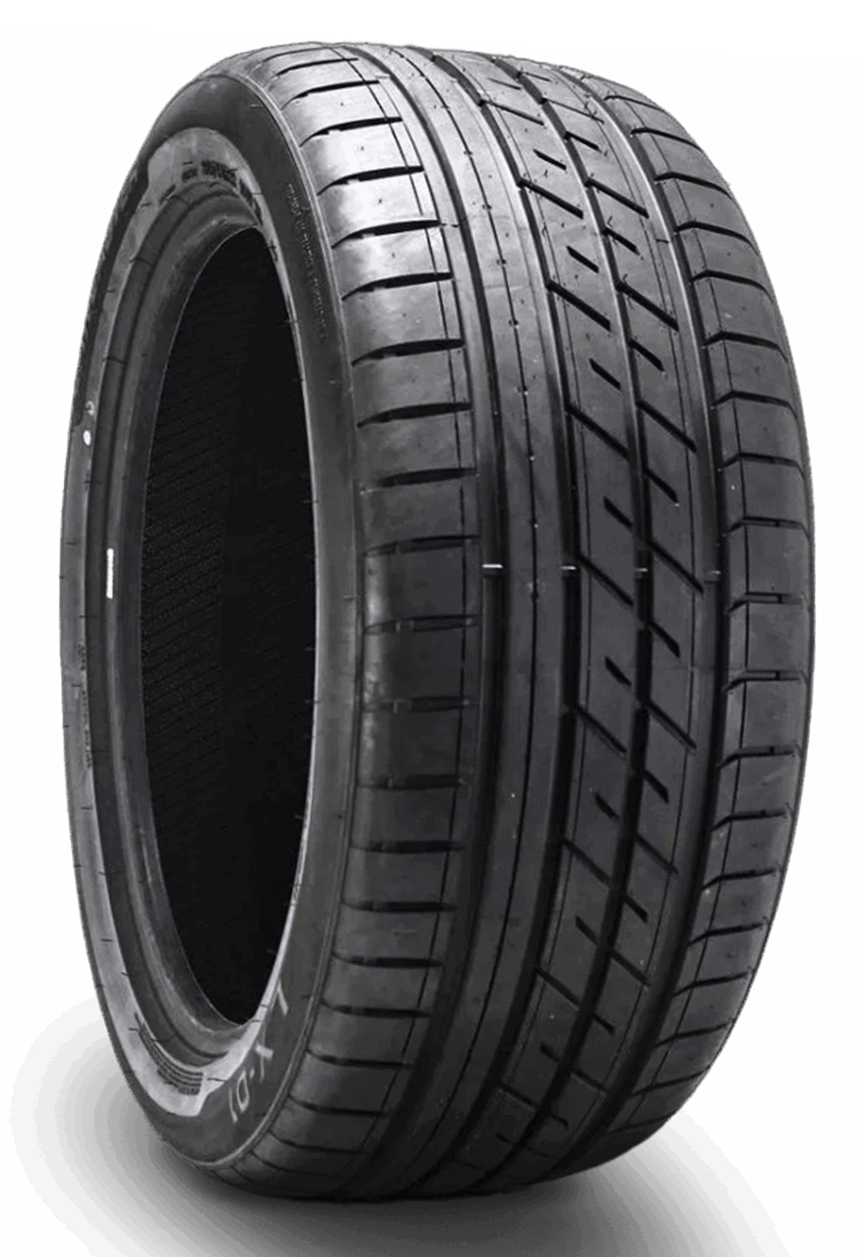 Lancaster LX-01 sport truck tire with asymmetric tread pattern on black background
