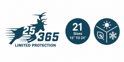LS-67M/T Lancaster LS-67 M/T Limited Protection badge showing 21 sizes from 15 to 24 inches and all-season rating