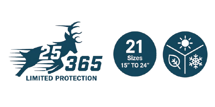 LS-67MT Lancaster LS-67 M/T Limited Protection badge showing 21 sizes from 15 to 24 inches and all-season rating
